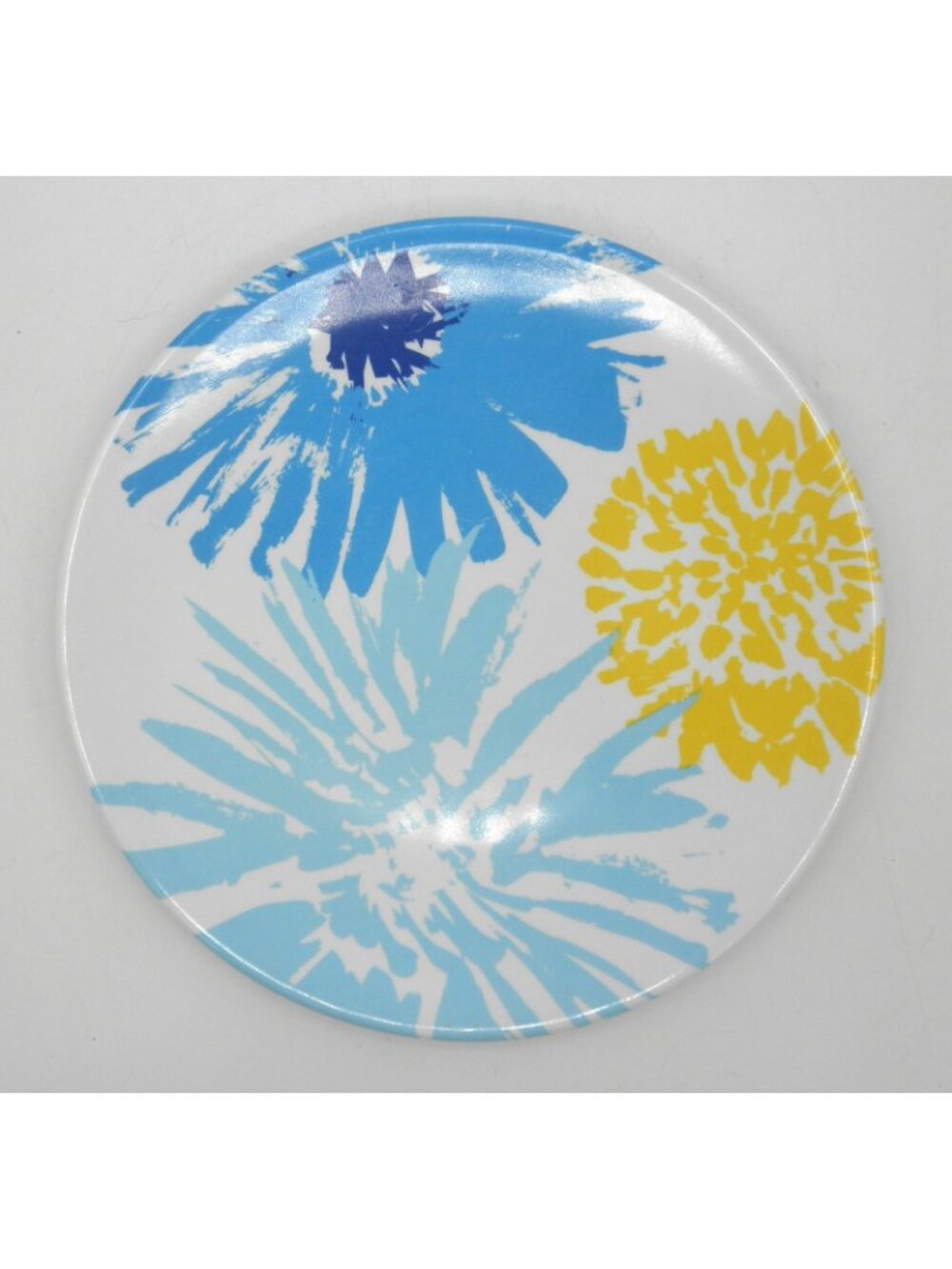 Target Summer 2010 8-1/2 Inch Melamine Salad Plates Set of 6 Blue Yellow Floral - Picture 3 of 6